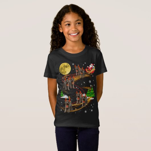 T-Shirt Goldendoodle Reindeer Christmas Chien Riding Père (Devant entier)