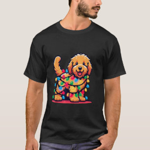 T-shirt Goldendoodle sapin de Noël Lumières Golden Doo