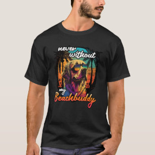 T-shirt Goldenretriever coucher de soleil avec palmiers Be