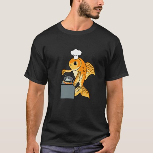 T-shirt Goldfish Chef Ironic Quote Cute Fish Cooking (Devant)