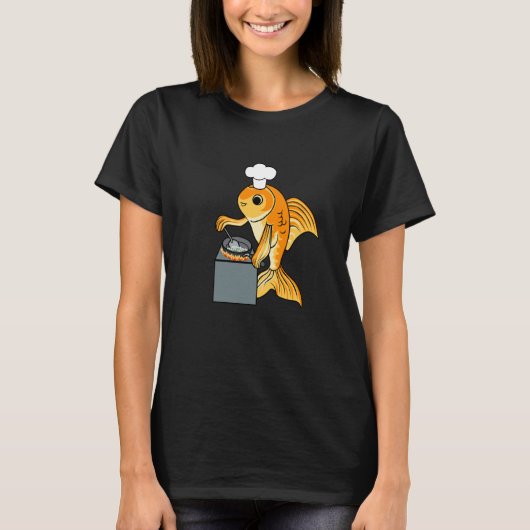T-shirt Goldfish Chef Ironic Quote Cute Fish Cooking (Devant)