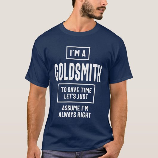 T-shirt Goldsmith Don Funny Titre de l'emploi Profession (Devant)