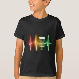 T-shirt Golf à Disque Battement de Coeur Ligne Ekg Joueur