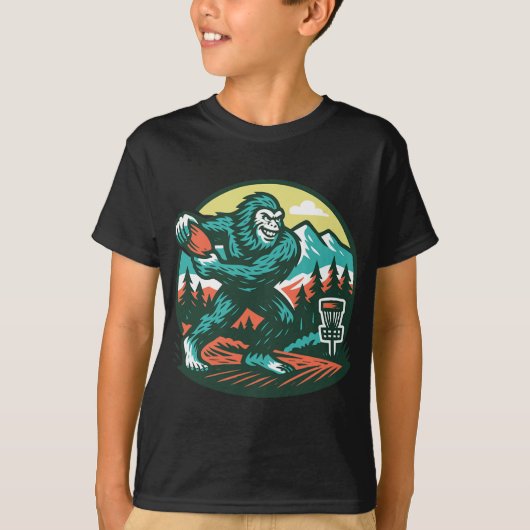 T-shirt Golf à disque Bigfoot Sasquatch Rétro (Devant)