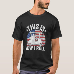 T-shirt Golf American Flag Golf Ball C'Est Comme Ça Que Je