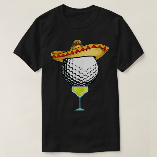 T-shirt Golf Ball avec Sombrero et Margarita Golfer (Design devant)