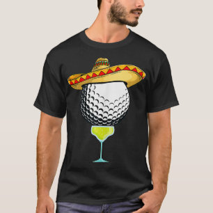 T-shirt Golf Ball avec Sombrero et Margarita Golfer