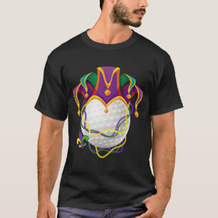 T-shirt Golf Ball Jester Casquette Mardi Gras Perles de Pa