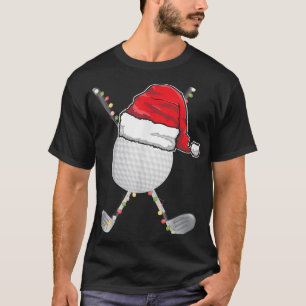 T-shirt Golf Balle Noël Santa Chapeau Funny Noël Golfer Pa