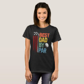T-shirt Golf Best Dad By Par Daddy Golfer American Flag Fa (Devant entier)