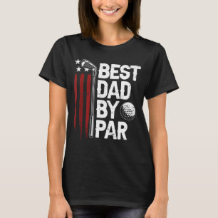 T-shirt Golf Best Papa Par Par Par Daddy Golfer Drapeau Am