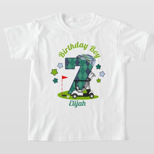 T-shirt Golf Birthday Boy Shirt Septième Golf Party (Poser)
