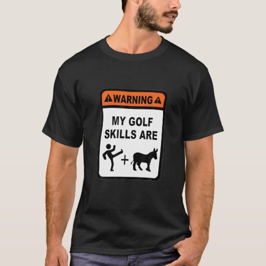 T-shirt Golf Compétences Kick Donkey Clubs Ball Cool Fun G (Devant)