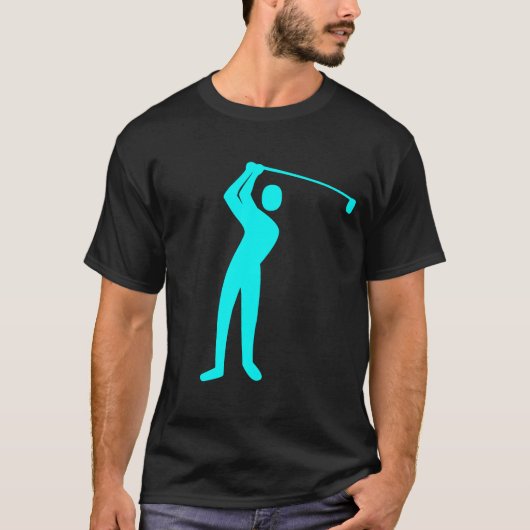 T-shirt Golf - Cyan (Devant)