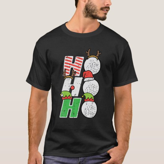 T-shirt Golf de Noël Ho Ho Ho Funny Xmas Golf Sports (Devant)