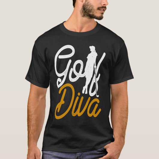 T-shirt Golf Diva Girl Golfer (Devant)