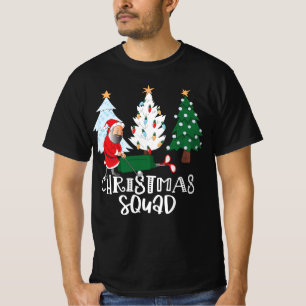 T-shirt Golf Escouade de Noël avec le Père Noël à l'arbre 