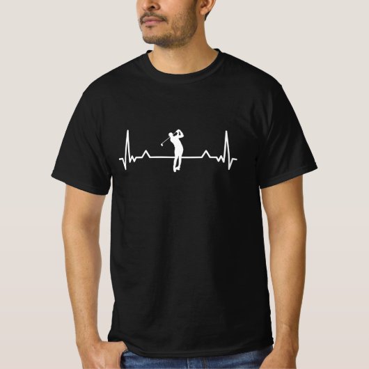 T-shirt Golf Heartbeat Golfing (Devant)