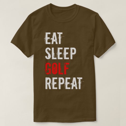 T-shirt Golf Manger Sleep Golf Repeat (Design devant)