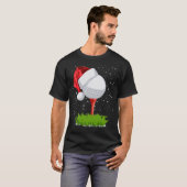 T-shirt Golf Noël Santa Hat Golf Ball Cadeau Pour Feu (Devant entier)