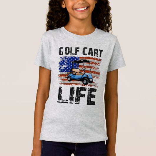 T-Shirt Golf Panier Life Funky Golf Panier Avec Drapeau Us (Devant)