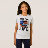 T-Shirt Golf Panier Life Funky Golf Panier Avec Drapeau Us (Devant entier)