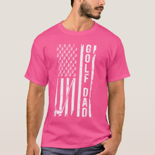 T-shirt Golf Papa US Drapeau Golfeur Papa D'Un Joueur De G