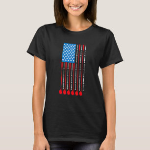 T-shirt Golf Patriotique Drapeau Usa Clubs de Golf & Ballo