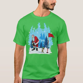 T-shirt Golf Père Noël Puting Golf Golfing Sports de Noël