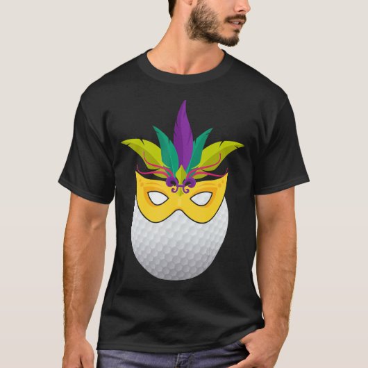 T-shirt Golf Portant Mardi Gras Funny Golf Carnival Masque (Devant)