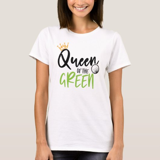 T-shirt Golf Reine Du Vert Amusant Fille Moderne (Devant)