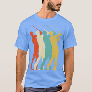 T-shirt Golf Rétro pour Hommes Femmes Garçons Filles Sport