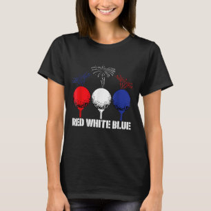 T-shirt Golf Rouge Blanc Bleu USA Drapeau Patriotique 4 ju