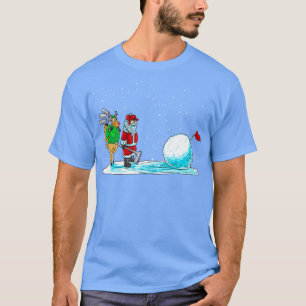 T-shirt Golf Santa Claus Golfing Noël