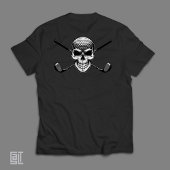 T-shirt Golf Skull Crossbones - Edgy Pirate Golfer