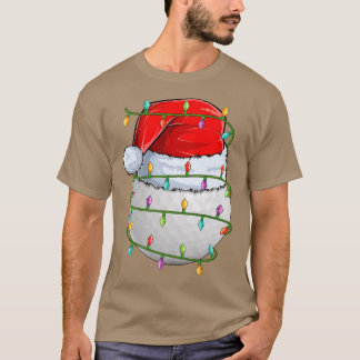 T-shirt Golf Sports Lover Xmas Lights Père Noël Golf Ball