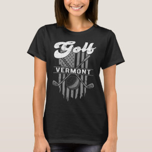 T-shirt Golf Vermont Fun American Flag State Golf