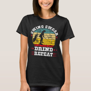 T-shirt Golf Vintage buvant Swing Jurer Boire Répéter