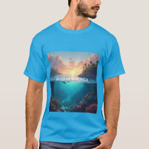 T-shirt Golfe d'Amérique lever de soleil et image sous-mar