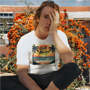 T-shirt Golfe du Mexique Retro Travel Poster Style