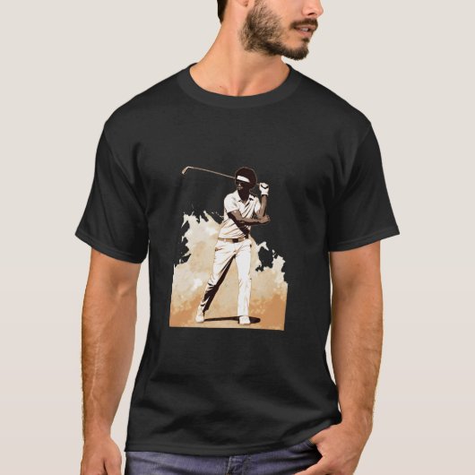 T-shirt Golfer Afro Man Golf Player Afro-Américain Golfi (Devant)