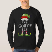 T-shirt Golfer Elf Group Christmas Pajama Party (Devant)