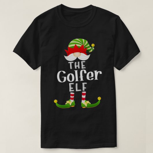 T-shirt Golfer Elf Group Noël Funny Pajama Party (Design devant)