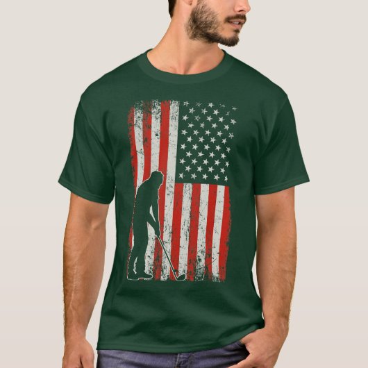 T-shirt Golfeur Drapeau USA (Devant)