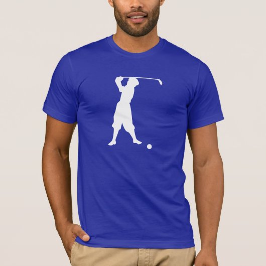 T-shirt Golfeur vintage bleu (Devant)