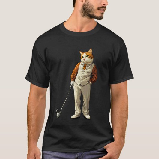 T-shirt Golfueur Chat (Devant)
