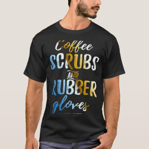 T-shirt Gommages au café et gants en caoutchouc Infirmière