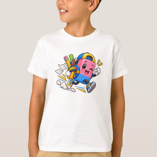 T-shirt Gomme à effacer mignonne en train de courir avec s