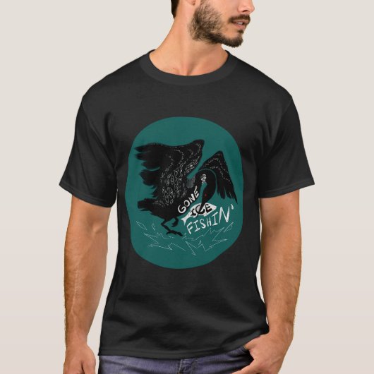 T-shirt Gone ICE Fishin' (Circle) (Devant)
