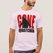 T-shirt Gone Squatchin (rouge et noir) (Devant)